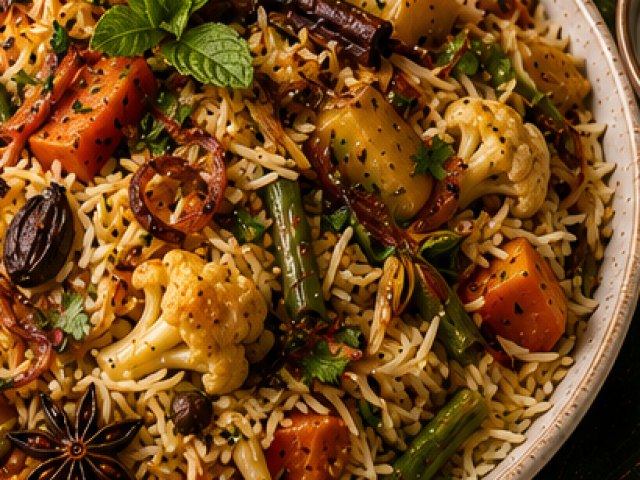Indian Spiced Vegetable Vegan Biriyani